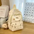 Χαριτωμένο ιαπωνικό σχολικό σακίδιο πλάτης με σχέδιο αρκούδας, μεγάλη χωρητικότητα. - S / Μονή τσάντα / Κίτρινο