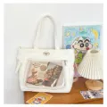 Sac ita transparent mignon japonais de grande capacité en toile sac à bandoulière pour fille - Blanc