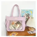 Sac Ita Rose En Toile Doux Style Japoais Fenêtre Transparente Grande Capacité Bandoulière - Rose