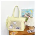 Sac cabas transparent en toile de grande capacité style japonais mignon pour les filles. - Light jaune