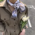 Foulard in seta con pois francese sciarpa in seta di gelso accessorio nastro decorativo - Floreale Colorato