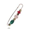 Retro decorative bead kilt pin brooch waist tightening buckle closeup for dresses and jeans - Size 6