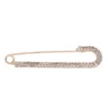 Rhinestone safety pin brooch detail, sparkling crystal embellishment for waist adjustment. - No. 5 (Gold)
