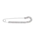 Silver rhinestone safety pin close up detail shot, dazzling crystal design for apparel. - No. 5 (Silver)