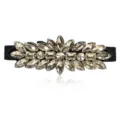 Women rhinestone elastic waist belt sparkling crystal cincher for dress fashion accessory - Champagne