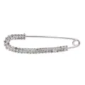 Rhinestone safety pin brooch for women waist tightener dress clip denim pants accessory - No. 2 (Silver)