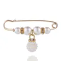 Elegant pearl rhinestone brooch safety pin for waist tightening, dress and jeans decoration. - Size 4