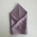 Luxurious mulberry silk square scarf in elegant mauve, smooth texture for autumn style. - Purple