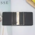 Black wide elastic belt for women with metal clasp, perfect for dresses and coats. - 65cm / Black