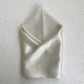 Elegant solid color silk square scarf detail shot, premium mulberry silk neckerchief accessory. - Grey Green