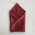 Wine red silk square scarf, elegant solid color pocket square and autumn fashion accessory. - Burgundy
