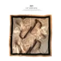 Silk square scarf abstract pattern autumn neckerchief women fashion stylish elegant 2021 - Black