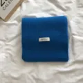 Écharpe d'hiver en tricot uni pour femmes, tour de cou chaud et douillet, style quotidien. - Bleu saphir