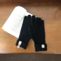 Damen Winter einfarbig gestrickte Touchscreen Handschuhe, kuschelige warme Wollhandschuhe. - 29x12cm / Schwarz