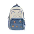Süßer japanischer transparenter Ita-Rucksack, große Kapazität Katzen Design Schultasche. - Tasche + Trennwände / Hellblau