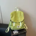 Green Oxford Cloth Backpack Casual Travel Daypack Daily Commuter Student School Book Bag - One Size / Green