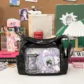 Black PU leather transparent window ita bag tote shoulder cross-body bag for anime fans. - Bag + Pouch + Clear Display Board / Black