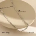 Collier chaîne trombone en acier inoxydable collier clavicule minimaliste bijoux femme - Chaîne Croisée(N1125)
