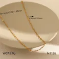 Collier chaîne trombone en acier inoxydable doré minimaliste avec détails réglables. - Chaîne à Maillons Longs(N1126)