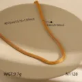 Chaîne de clavette en maille plate dorée avec extension, bijou minimaliste en acier. - Chaîne Maillage Tressé(N1128)