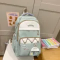 Mochila escolar linda para niñas gran capacidad bolso de estudiante ocio diario - Talla única / Verde