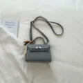 Stylish grey women handbag trendy crossbody shoulder bag elegant lock design chic everyday purse - With Pendant / Blue