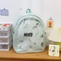Zaino ita trasparente verde chiaro, zainetto casual per studenti con tasca frontale in PVC. - Borsa Singola / Verde