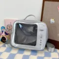Cute silver TV shape Ita bag, transparent window backpack, JK style anime convention shoulder bag. - Silver