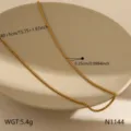 Minimalist 18k gold tone titanium steel clavicle chain necklace, elegant and stylish jewelry. - Gold Square Pearl Chain (N1144)