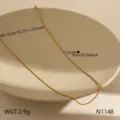 Elegant gold titanium steel snake chain necklace with minimalist design for women daily wear. - Round Snake Chain (9mm) (N1148) / Gold