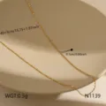 Detailed view of the thin gold minimalist clavicle chain necklace with size and weight specs. - Gold Starry Sky Chain (N1139)