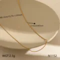 Detailed close-up view of dainty gold stainless steel clavicle chain fashion necklace. - Fine Box Chain (1mm) (N1152) / Gold