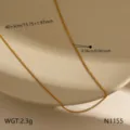 Detailed view of dainty gold stainless steel chain necklace with precision dimension marks. - Gold Curb Chain (N1155)
