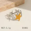 Roestvrijstalen open ring minimalistische mode-sieraad voor dames, trendy en stijlvol design. - 3D Ster Stijl (R1061) / Zilver Goud (R1061)