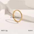 Minimalist gold stainless steel plain ring for women, lightweight stackable band. - 6 / Simple Band Style (R1019) / Gold