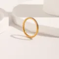 Gold Stainless Steel Pave Diamond Stackable Ring Minimalist 18K Gold Plated Jewelry SKU - R1013-#7 Partial Rhinestone Gold 7