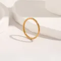 Minimalist gold stainless steel ring, smooth polished surface, elegant stackable band jewelry. - R1019-#7 Simple Gold Ring - 7