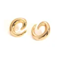 Chic gold abstract sculptural earrings, trendy irregular geometric metal drop earrings. - Gold Streamlined Geometric Earrings (E0346)