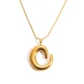 Gold drop pendant necklace geometric titanium steel clavicle chain fashion chic jewelry - Gold Streamlined Pendant Snake Chain Necklace (N0231)