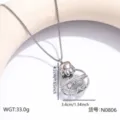 Collana pendente profumo vetro acciaio inossidabile gioiello trifoglio geometrico - Stile Quadrifoglio Traforato (N0806) / Argento