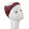 Fascia per capelli da donna bordeaux con stampa cachemire, elastica e traspirante dettaglio. - Circonferenza Testa 55-58cm / Rosso scuro