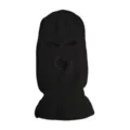 Passamontagna nero a tre fori in maglia per ciclismo all'aperto invernale, antivento e caldo. - Taglia unica / Nero