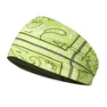 Neon green paisley athletic headband stretch yoga fitness hair band for running sports - Milk Silk (Length 55-60CM) / Fluorescent Green