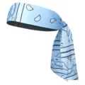 Bandeau de sport paisley bleu clair avec nouette, tissu respirant pour course fitness. - Bandeau de Sport à Nouer / Long Bandeau 55-60CM / Bleu clair