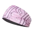 Pink paisley print headband for sports, yoga, and running, elastic and comfortable fit. - Milk Silk (Length 55-60CM) / Pink