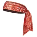 Bandeau de sport rouge à motif cachemire, foulard noué détail, tissu respirant style. - Bandeau de Sport à Nouer / Long Bandeau 55-60CM / Orange