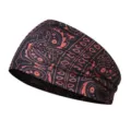Elastic paisley running headband for sports and yoga, stylish black and red hair band. - Milk Silk (Length 55-60CM) / Black Base + Orange