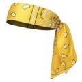 Bandeau cachemire jaune, serre-tête de sport noué élégant pour la course et le fitness. - Bandeau de Sport à Nouer / Long Bandeau 55-60CM / Jaune Moyen
