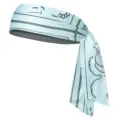 Detail bandeau de sport bleu clair cachemire, bande de cheveux athletique respirante pour fitness. - Bandeau de Sport à Nouer / Long Bandeau 55-60CM / Vert menthe