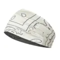 Elastic sports headband with classic paisley print, perfect for yoga, running, and daily wear. - Milk Silk (Length 55-60CM) / Beige